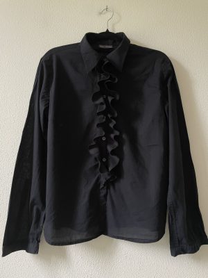 Zwarte blouse ruches (42)