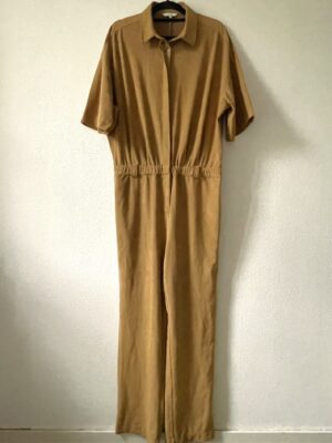 Camel jumpsuit suedine (42)