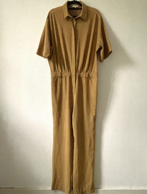 Camel jumpsuit suedine (42)