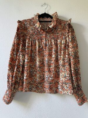 Ruches blouse cognac (S/M)