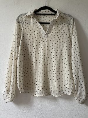 Offwhite sterrenblouse (S)