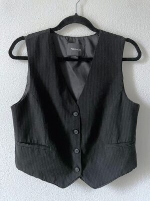 Donkergrijs streepgilet (L)