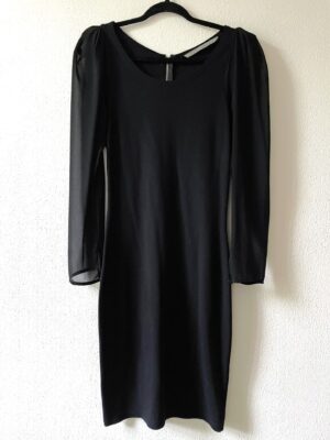 Zwarte jurk voile mouwen (S/M)