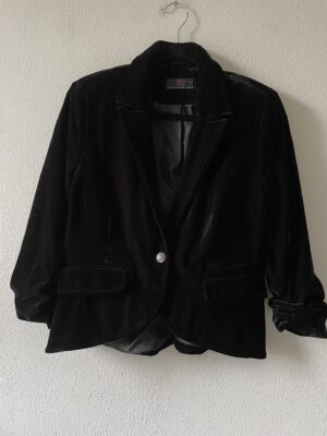 Zwart fluwelen colbert (40/42)