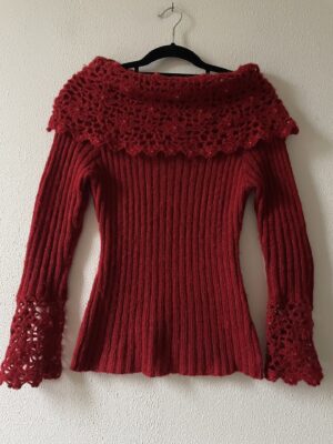 Bordeaux trui offshoulder (S/M)